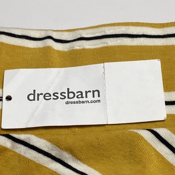 Westport Stripe Maxi Long Yellow Black White  Skirt Elastic Waist Size Medium - Picture 16 of 17